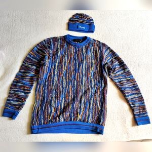 Vintage Coogi sweater and matching hat